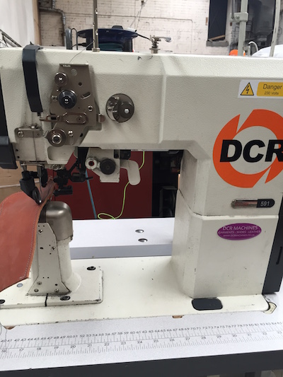 Photo of an PFAFF 591-726 Industrial Post Bed Sewing Machine With Leather Trimmer Industrial Sewing Machines